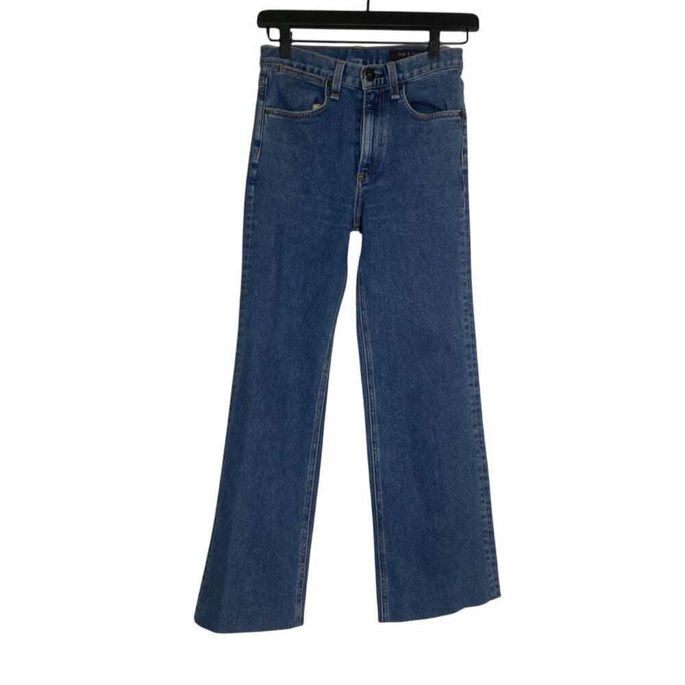 Rag & Bone Jeans Womens 24” x 26” Blue Wide Leg Medium Wash Denim Pants Stretch